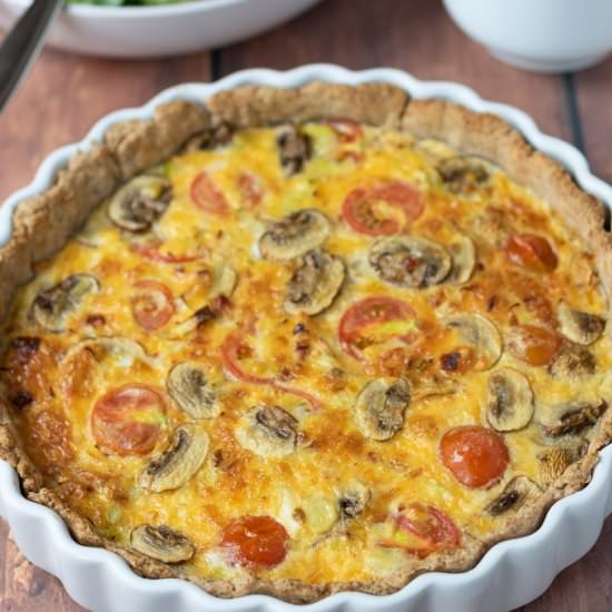 Tomato Leek and Mushroom Quiche
