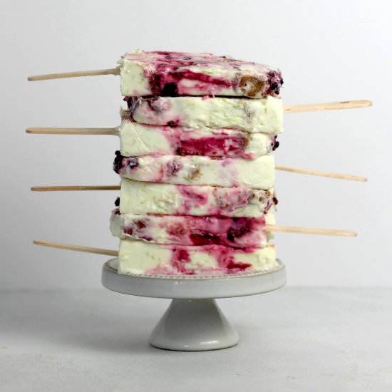 Blackberry Lime Cheesecake Pops
