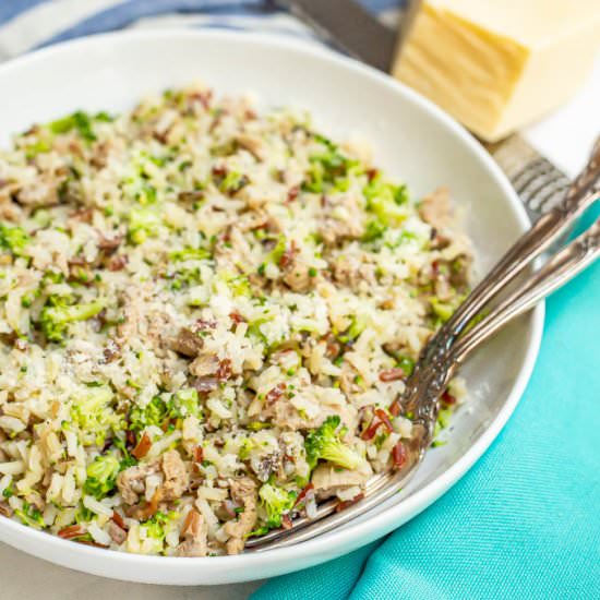 Wild rice turkey sausage & broccoli