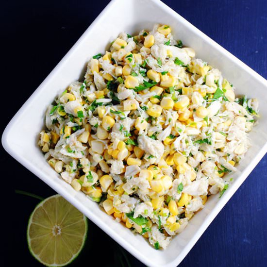 Sweet corn and crab salad