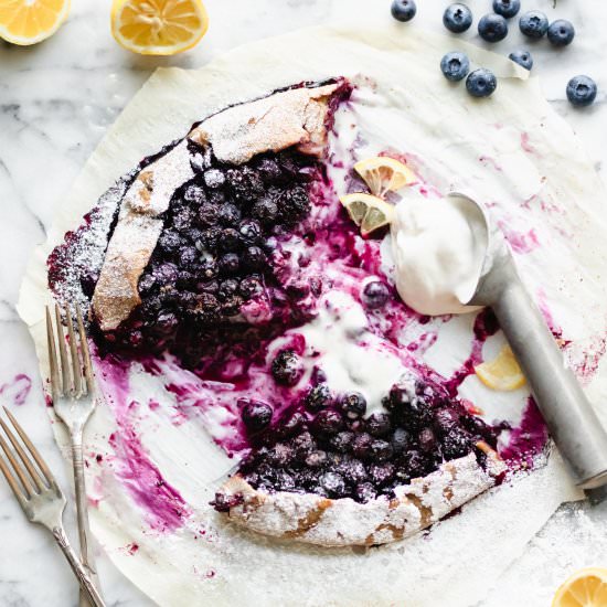 Blueberry Galette w/ Lemon + Cinnam