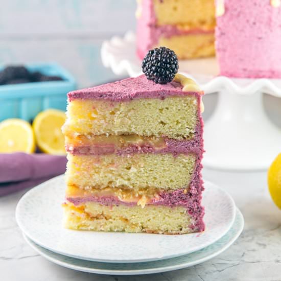 Lemon Curd Cake with Blackberry