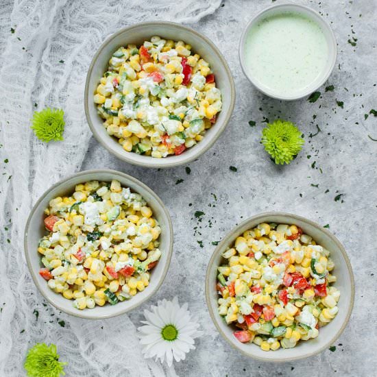 Sweet Corn Salad with Dill Dressing
