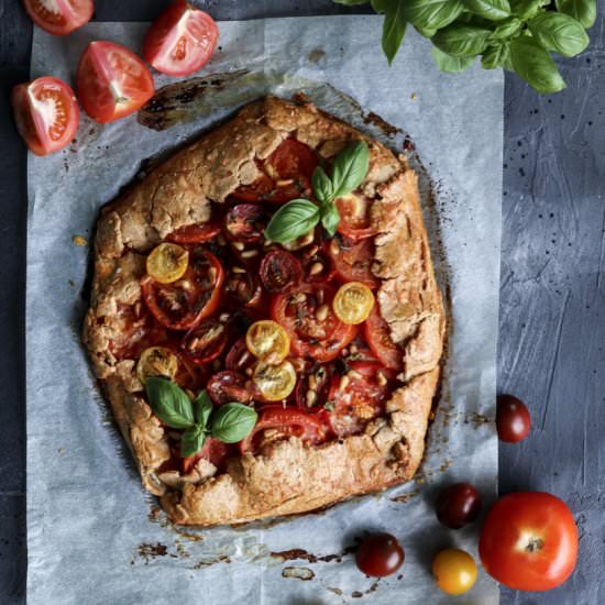 Tomato Galette w/ Basil Pesto Cream