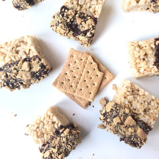 S’mores Dipped Rice Krispie Treats