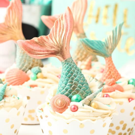 Easy Mermaid Tail Cupcakes