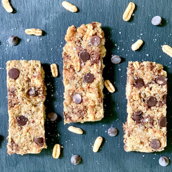 No Bake Chocolate Chip Granola Bars