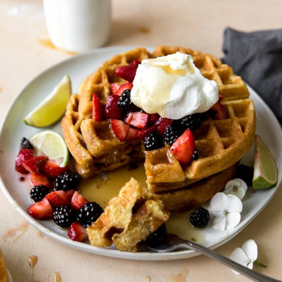 Honey Cornbread Waffles