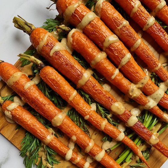 Roasted Carrots with Tahini Sauce