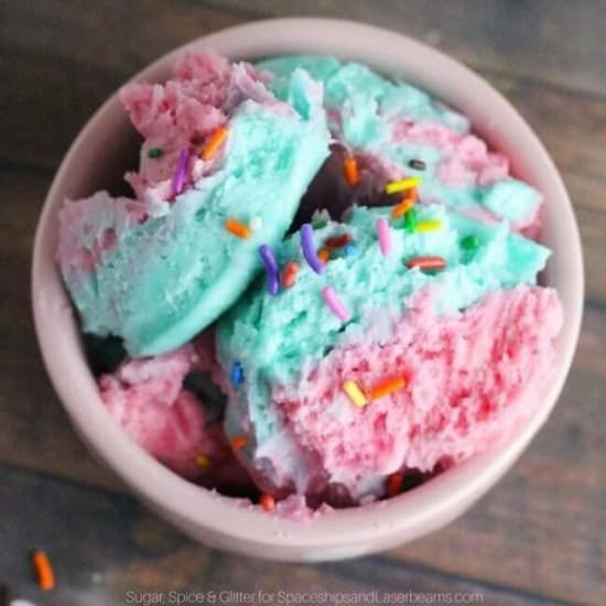 No-Churn Cotton Candy Ice Cream