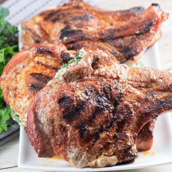 Grilled Stuffed Pork Chops
