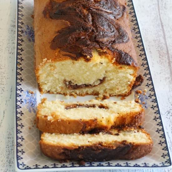 Vanilla pound cake with chocolate