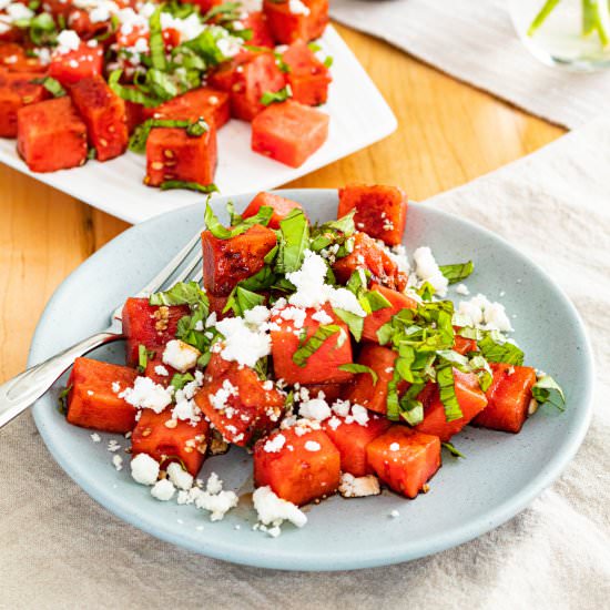Watermelon, Basil, Feta Salad