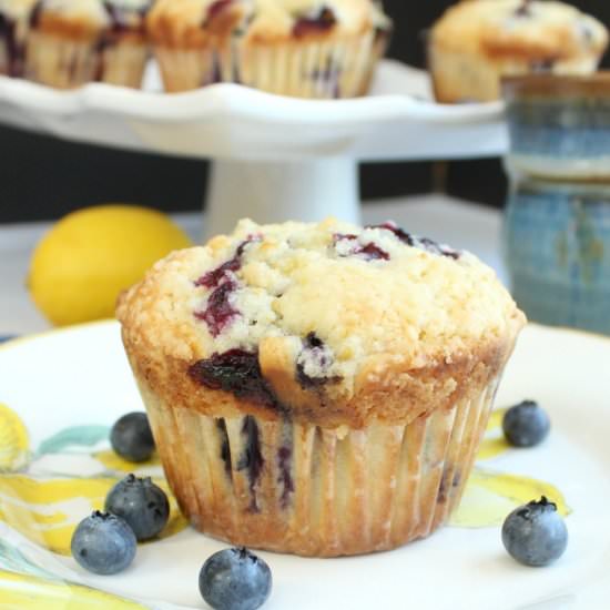 Bakery Style Lemon Blueberry Muffin