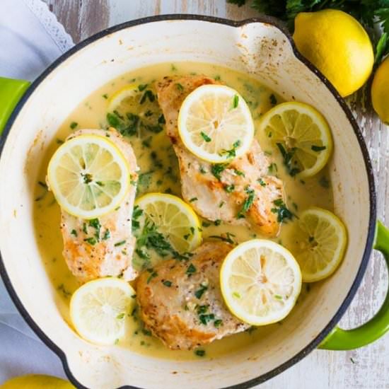 ONE PAN CREAMY LEMON GARLIC CHICKEN