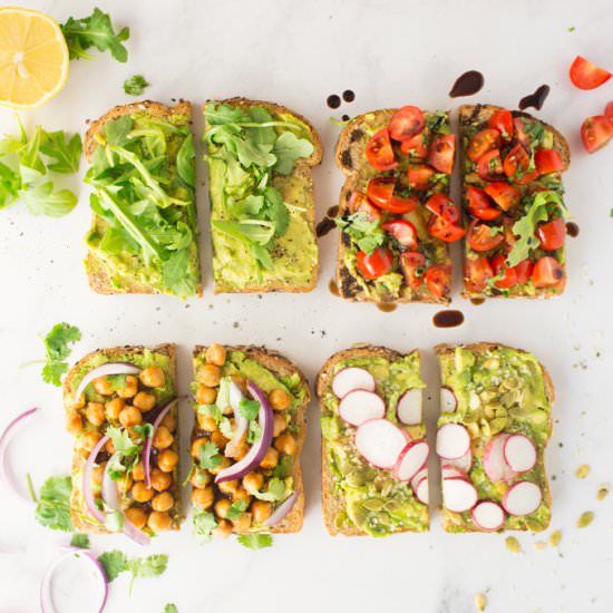 Vegan Avocado Toast – 4 Ways!