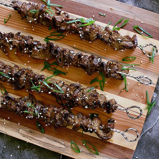 Keto Teriyaki Beef Skewers