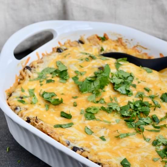 Salsa Verde Chicken and Rice Bake