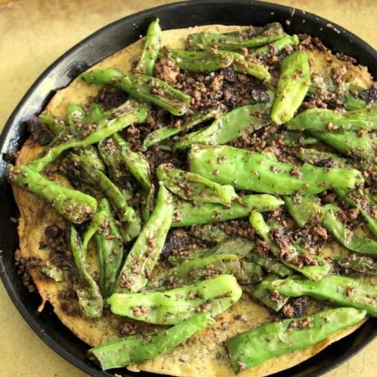 Farinata with Shishito peppers