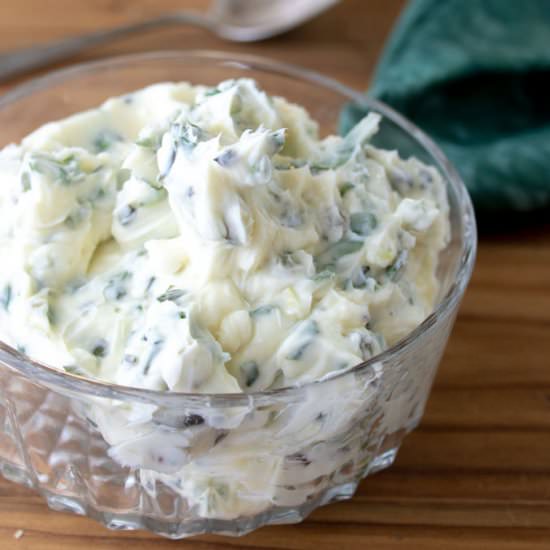 Garlic Scape Butter with Herbs
