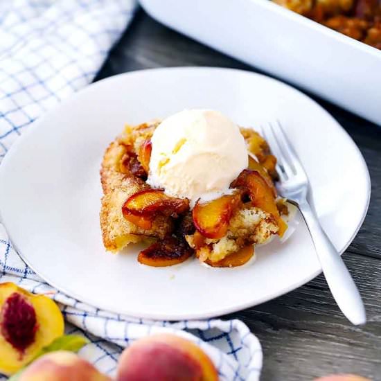 Peach Cobbler with Sugared Crust
