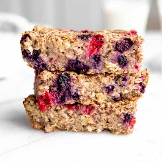 Baked Oatmeal Bars (Vegan, GF)