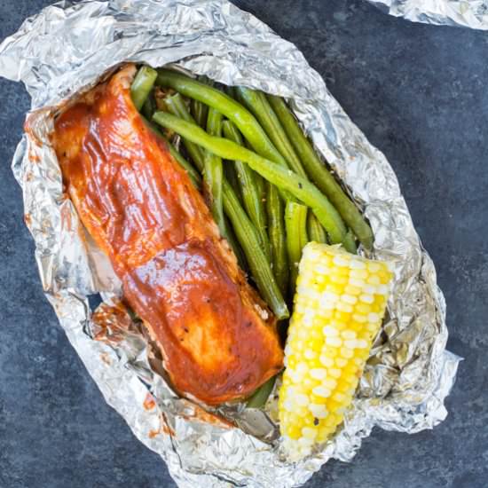Barbecue Salmon Foil Packets