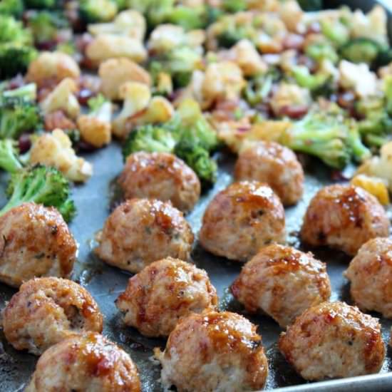 Sheet Pan Meatballs and Veggies