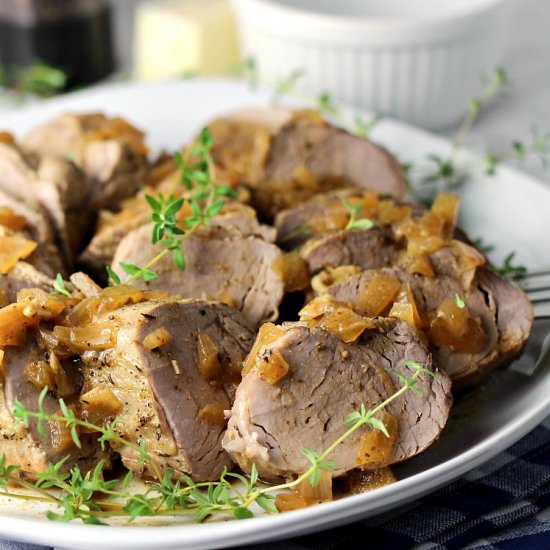 Cider Braised Crockpot Pork Tenderl