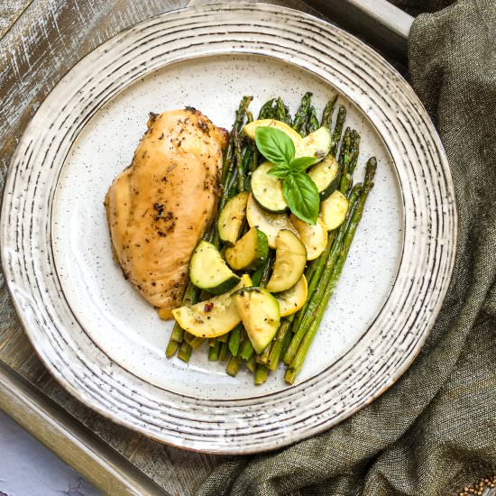 Sheet Pan Roasted Chicken & Veggies