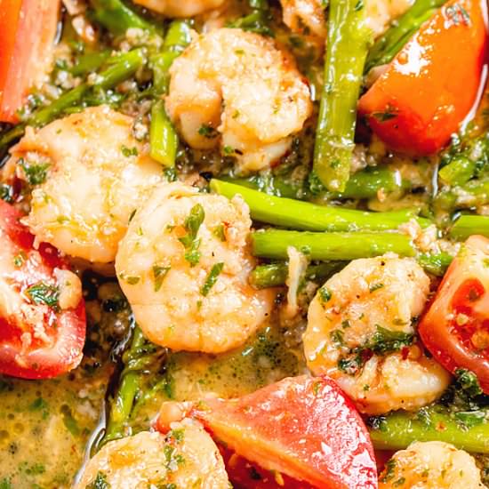 Quick Shrimp Scampi Skillet