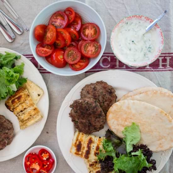 BBQ Lamb Kebabs with Halloumi