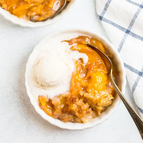 Dutch Oven Peach Cobbler