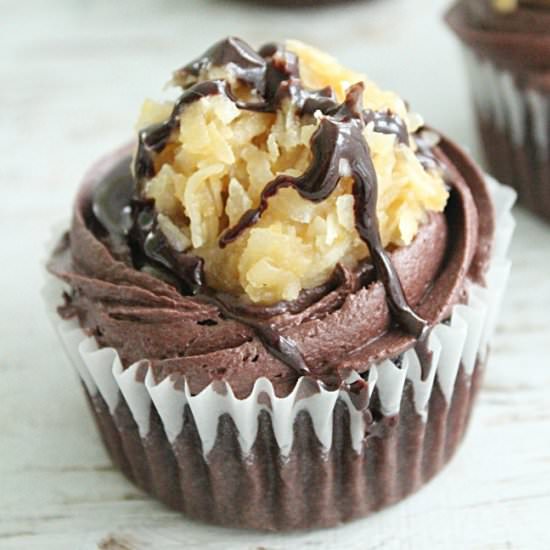 German Chocolate Cupcakes