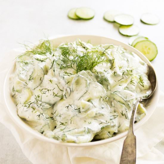 Refreshing Creamy Cucumber Salad