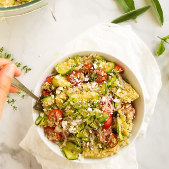 raw zucchini quinoa salad