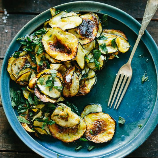 Zucchini with Vinegar + Mint