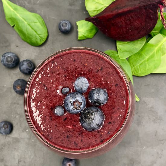 Beet Blueberry Vegan Smoothie