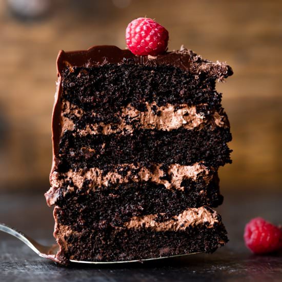 Dark Chocolate Mousse Cake