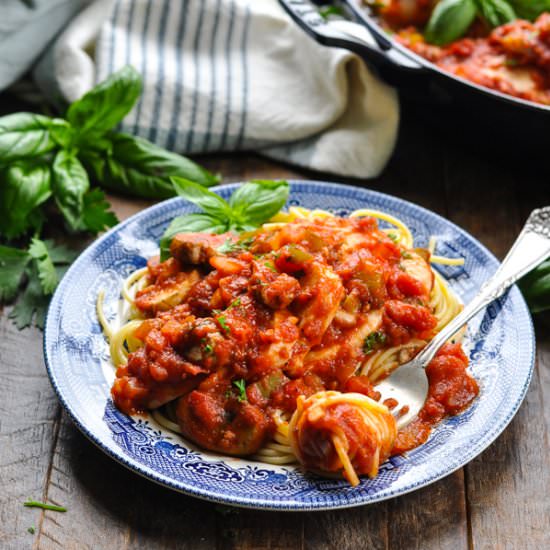 Dump-and-Bake Chicken Cacciatore