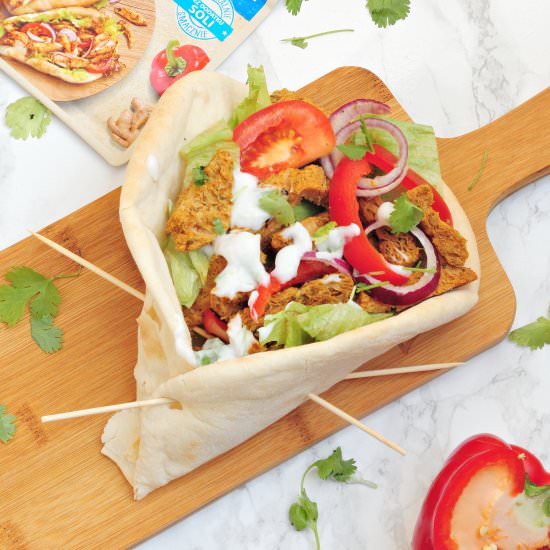 Vegan gyros in pita bread