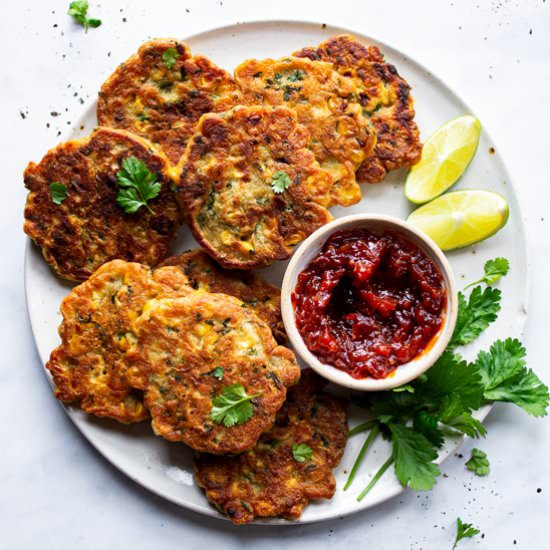 Vegan corn fritters (GF)