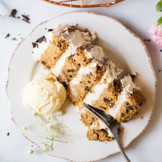 Chocolate Chip Cookie Layer Cake
