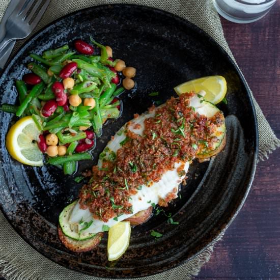 Baked Chorizo Crusted Fish
