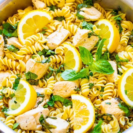 Lemon Pepper Basil Chicken & Pasta