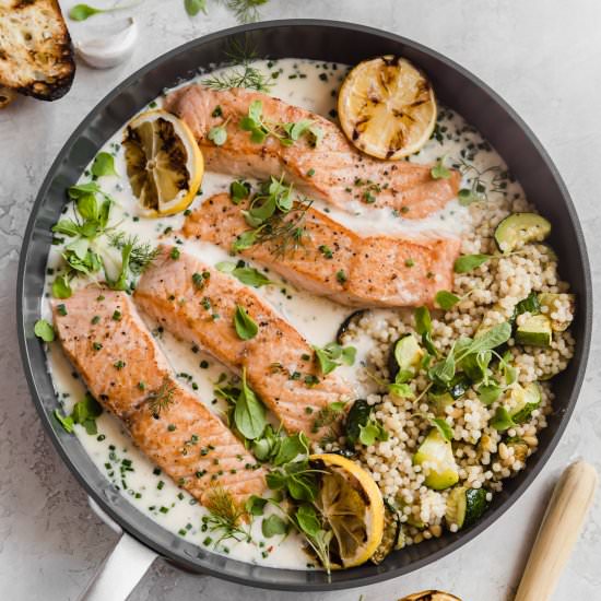 crispy pan seared salmon