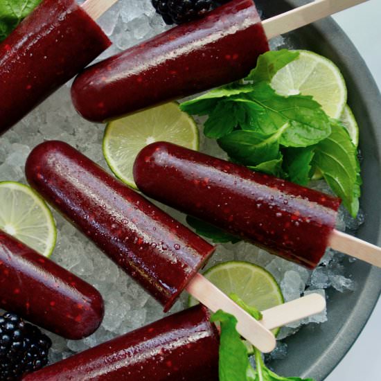 Blackberry Mojito Popsicles