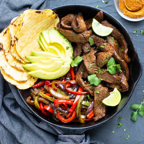 Easy Skillet Steak Fajitas