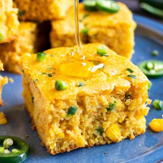 Homemade Honey Jalapeño Cornbread
