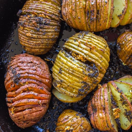 Sage and Garlic Hasselback Potatoes